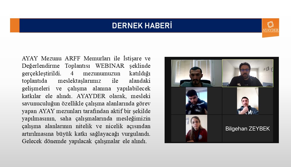 AYAY Mezunu ARFF Memurları ile İstişare ve Değerlendirme Toplantısı Gerçekleştirildi