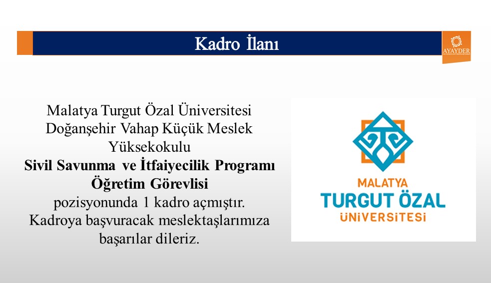 Malatya Turgut Özal Üniversitesi Öğr. Gör. İlanı